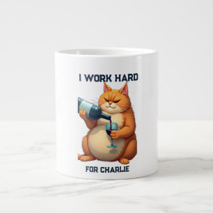 Husdjur Enkel Modern Typografi Kattnamn och Foto Jumbo Mugg