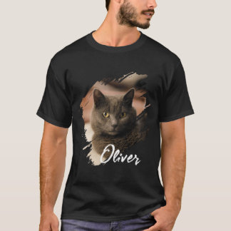 Husdjur Enkla Moderna anpassade namn och foto T Shirt