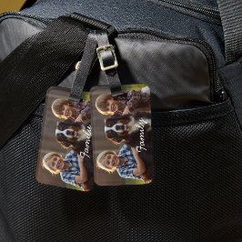Husdjur Familj Foto Bernese Vit Anpassa Bagagebricka