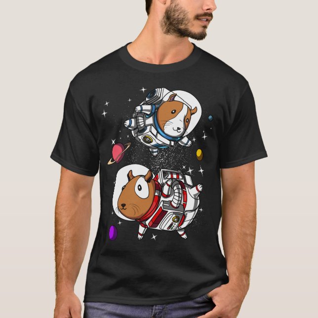 Husdjur för Cavy för utrymmeförsökskaninastronaut T Shirt (Framsida)