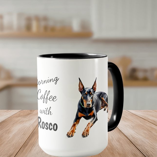 Husdjur Foto Doberman Kaffe Svart Personlig Mugg (Skapare uppladdad)