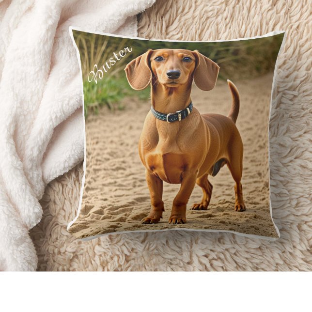 Husdjur Foto & Namn Dachshund Anpassa Kudde (Skapare uppladdad)