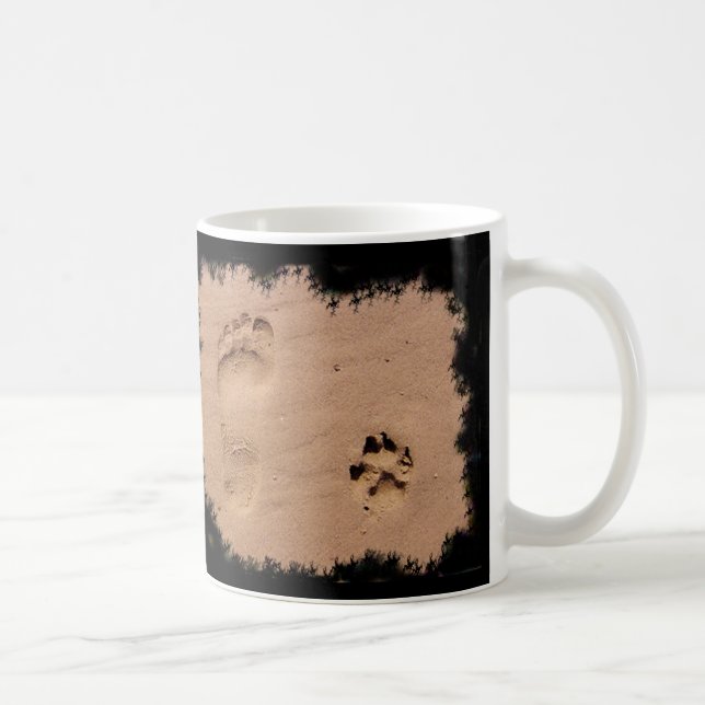 Husdjur & fotspår i sanden kaffemugg (Höger)