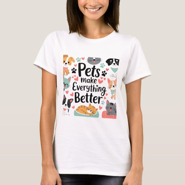 Husdjur gör allt bättre t shirt (Framsida)