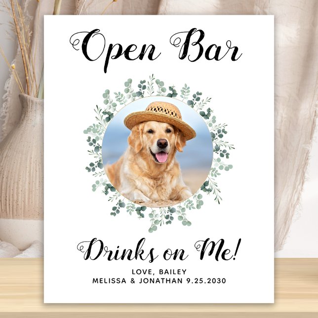Husdjur Hund Bröllop Öppen Bar Anpassad Foto Dryck Poster (Skapare uppladdad)