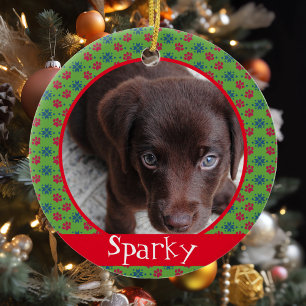 Husdjur Hund Katt Foto Tassavtryck Monogram Julgransprydnad Keramik