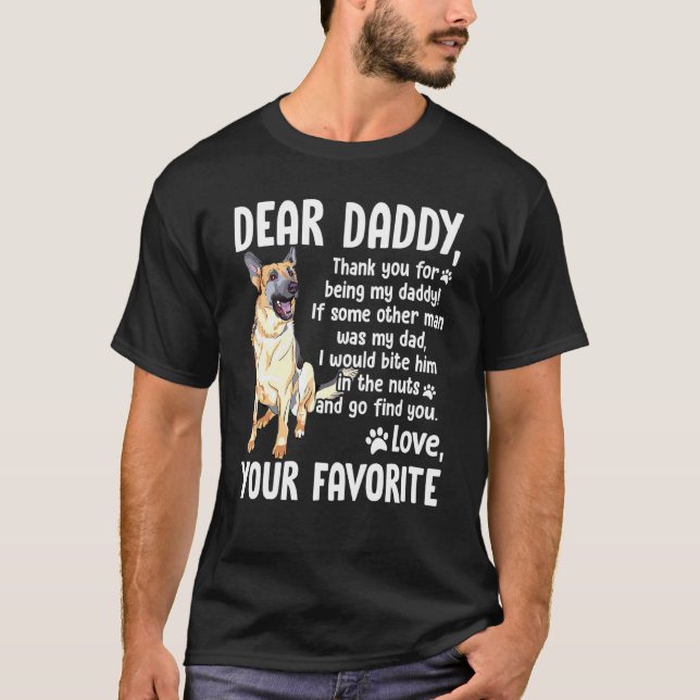 Husdjur hund tysk shepherd faders dag t shirt (Framsida)