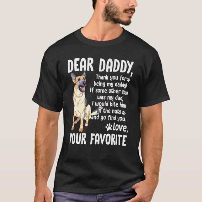 Husdjur Hund Tysk Shepherd Fars Dag T Shirt (Framsida)