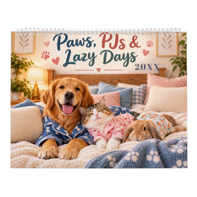 Husdjur i mysiga pyjamas kalender (Omslag)