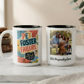 Husdjur inte adopterad färgrik retro Två-Tonad mugg