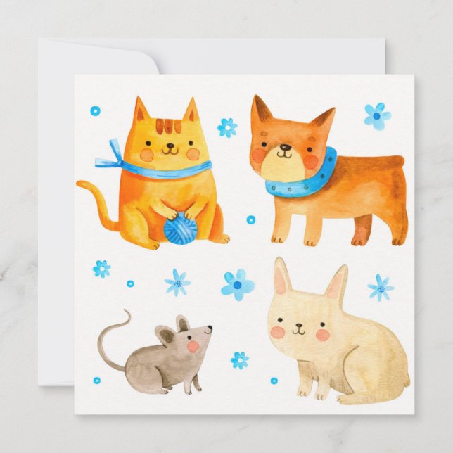 Husdjur Julkort (Framsida)