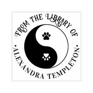 Husdjur Klövar Hund Katt Yin Yang Symbol Bibliotek Självfärgande Stämpel