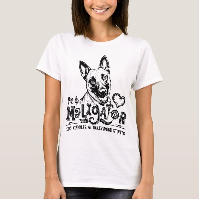 Husdjur Maligator Belgisk Malinois  T Shirt (Framsida)