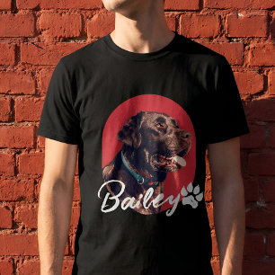 Husdjur modern cool röd typografi namn och foto t shirt