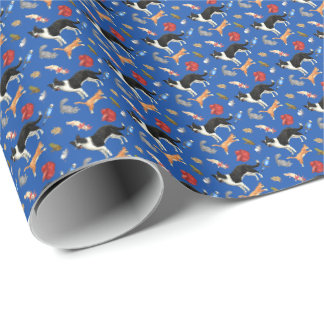 Husdjur på parad (på blå) presentpapper