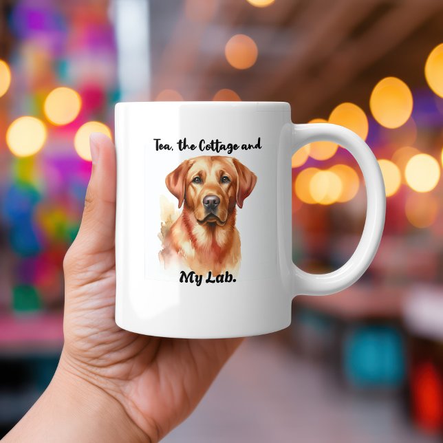  Husdjur Sandy Brown  Akvarell  Personlig Kaffemugg (Beautiful Lab. Graphic)