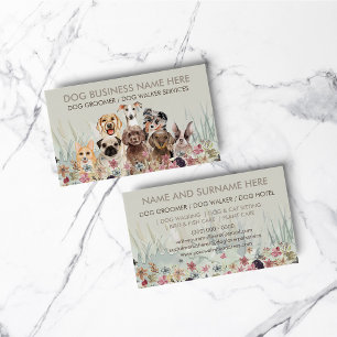Husdjur-Sittare Promenerar hund-djurvård grön gräs Visitkort