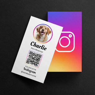 Husdjur Sociala Medier Instagram Hund Foto QR-kod Visitkort