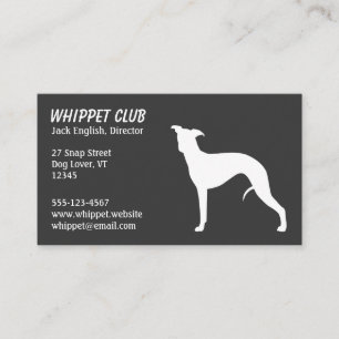 Husdjuret för Silhouette   för den vitWhippet Visitkort