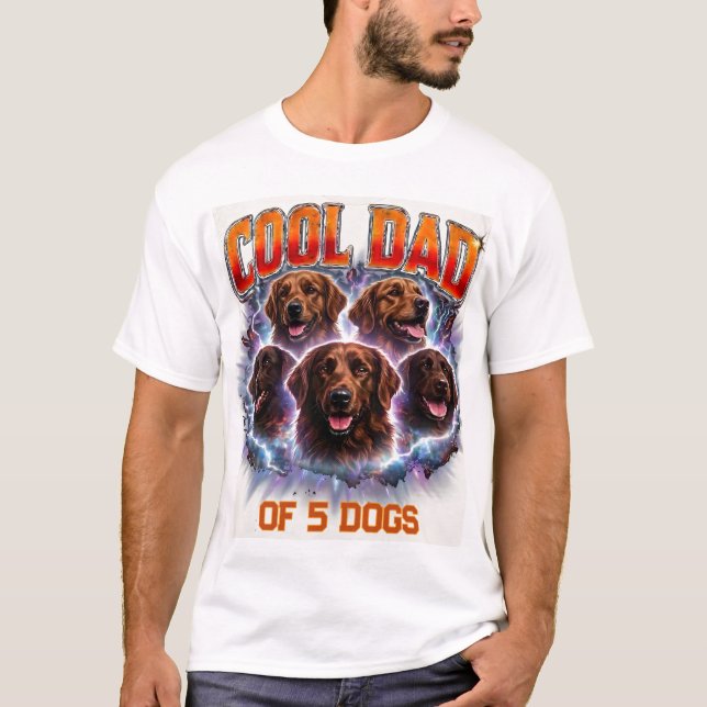 Husdjurets enkla moderna coola anpassade hundnumme t shirt (Framsida)