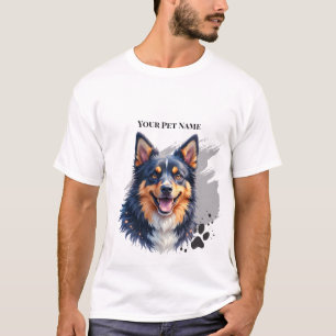 Husdjurets enkla moderna namn & foto anpassad desi t shirt