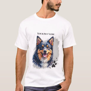 Husdjurets enkla moderna namn & foto anpassad desi t shirt