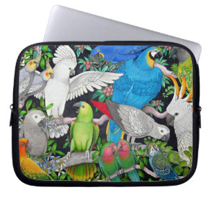 Husdjurpapegojor av världselektroniken hänger l laptop sleeve