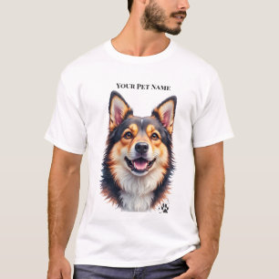 Husdjurs enkla moderna namn och fotokunddesign t shirt