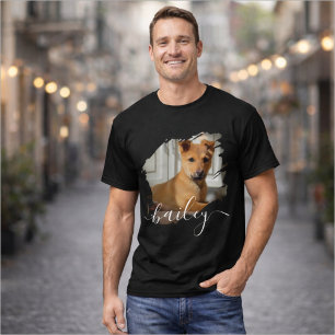 Husdjurs enkla moderna typografi namn och foto t shirt