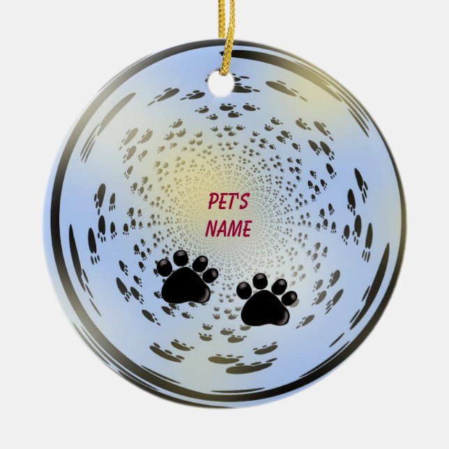 Husdjurs Namn Tassavtryck Ornament (Framsidan)