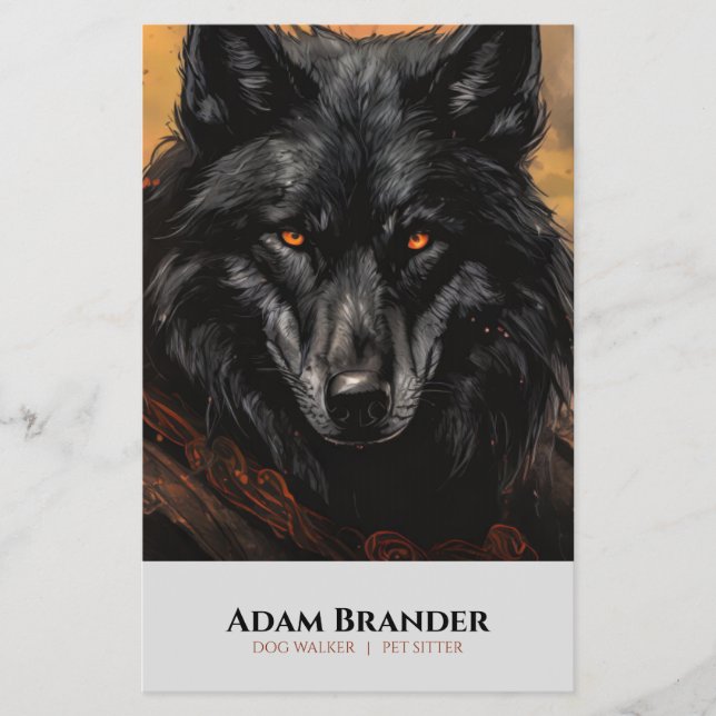 Husdjurs sitter Gående  Flygblad (Framsidan)