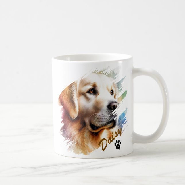 Husdjursborste Modern Cool Typografi Namn Kaffemugg (Höger)