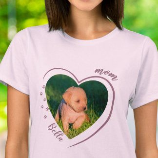 Husdjursmamma Hjärtfoto Tåavtryck T Shirt