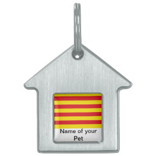 Husdjursmärke med Cataloniens flagga ID-bricka Husdjur
