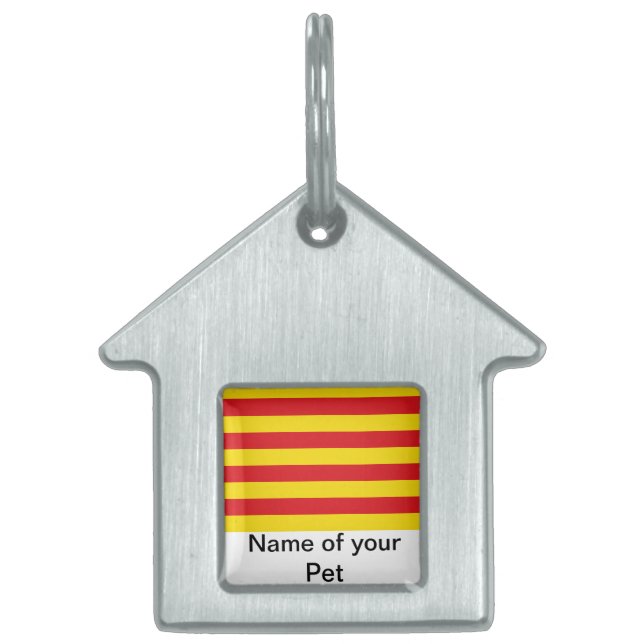 Husdjursmärke med Cataloniens flagga ID-bricka Husdjur (Framsidan)