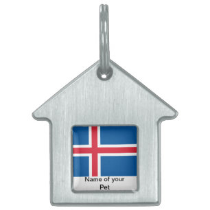 Husdjursmärke med Islands flagga ID-bricka Husdjur