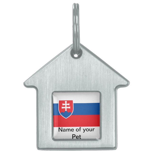 Husdjursmärket med Slovakiens flagga ID-bricka Husdjur (Framsidan)