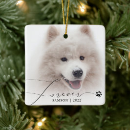 Husdjursminne | Anpassad fotohund Tassavtryck Julgransprydnad Keramik
