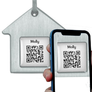 Husdjursnamn med QR-kod design Husdjurs ID-märke ID-bricka Husdjur