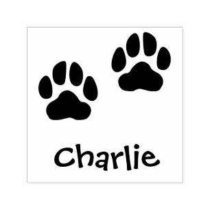 Husdjurssignatur med tassavtrycksstämpel Charlie Självfärgande Stämpel