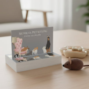 Husdjurssittande Hund Katthundträning Grooming Dag Visitkort
