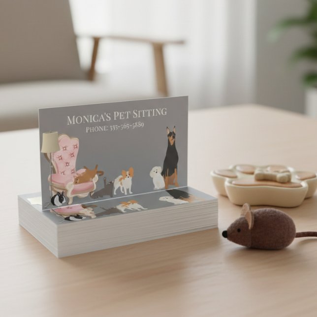Husdjurssittande Hund Katthundträning Grooming Dag Visitkort (Skapare uppladdad)