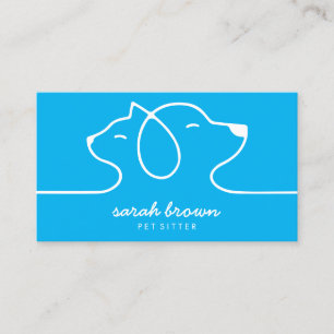 Husdjurssittare Blue Cat Dog Line-logotyp Visitkort