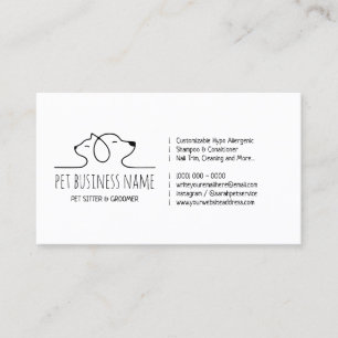 Husdjurssitter hund och katt logotyp veterinär visitkort
