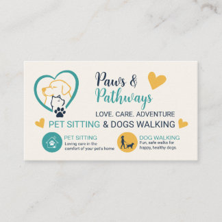 Husdjurssittning & hundpromenader visitkort