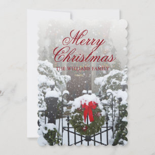 Husdörr med julfrand och Helgdag Julkort