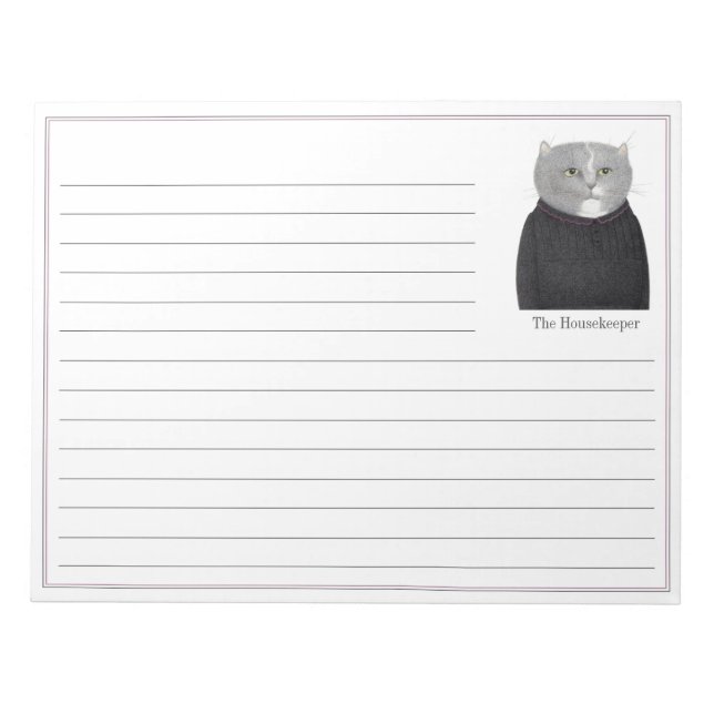 HUSEKEEPER CAT 11x8.5-Anteckningsblock Anteckningsblock (Framsida)