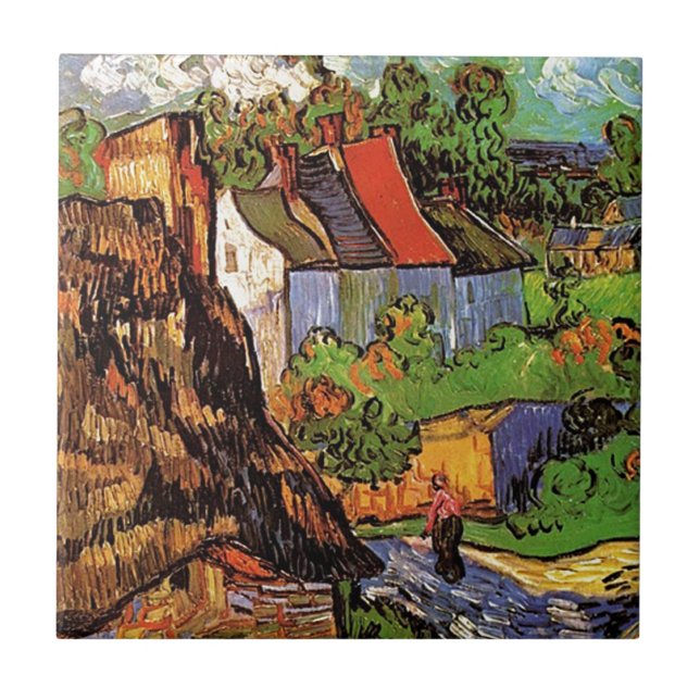 Husen i Auvers, Vincent van Gogh. Byage Kakelplatta (Framsidan)