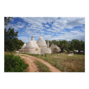 Husen Trulli i Apulien Fototryck