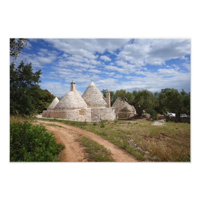 Husen Trulli i Apulien Fototryck (Framsidan)